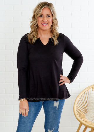 Faithfully Sure Top - Black - FINAL SALE