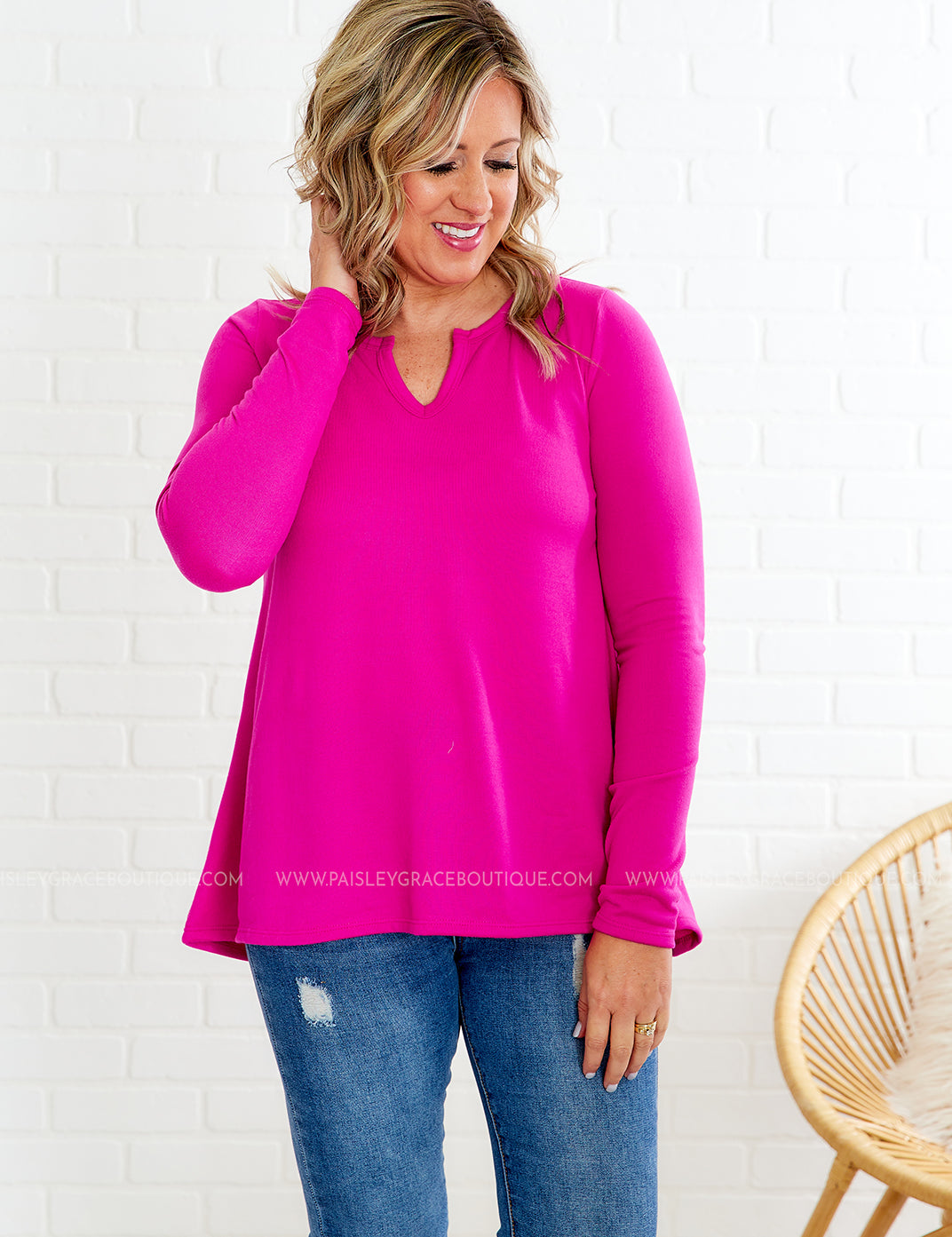 Faithfully Sure Top - Fuchsia* LAST ONES FINAL SALE *