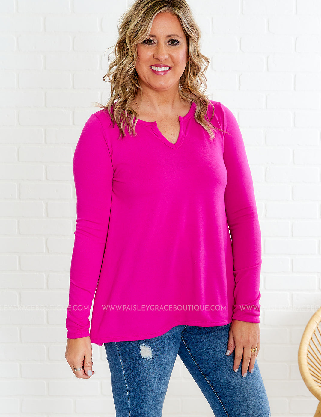 Faithfully Sure Top - Fuchsia* LAST ONES FINAL SALE *