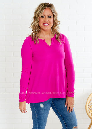 Faithfully Sure Top - Fuchsia - FINAL SALE