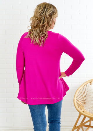 Faithfully Sure Top - Fuchsia - FINAL SALE