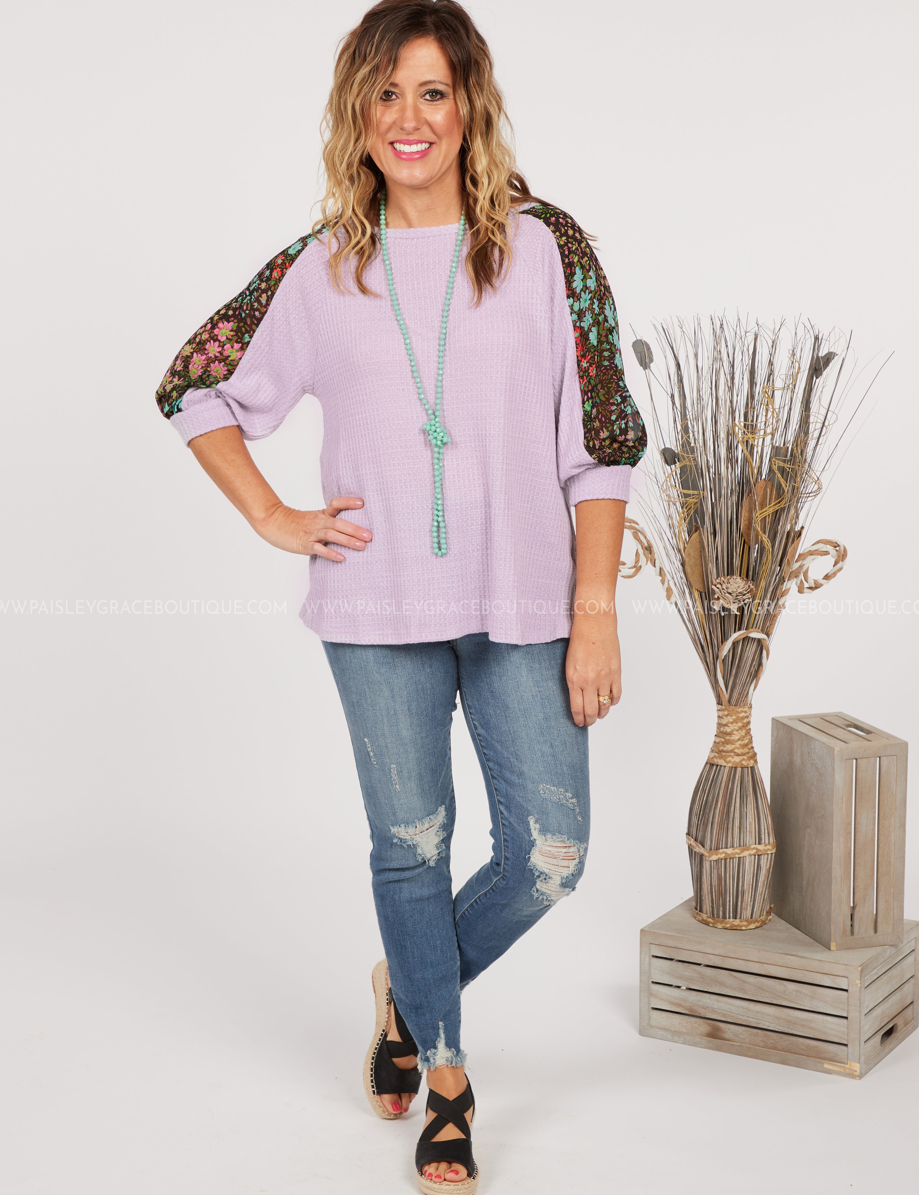 Charm Me Top-LAVENDER* LAST ONES FINAL SALE *