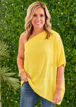 Load image into Gallery viewer, Yellow Woven One Shoulder Top - FINAL SALE CLEARANCE
