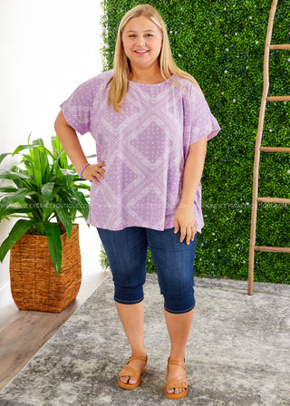 Lavender Paisley Knit Poncho - LAST ONE FINAL SALE