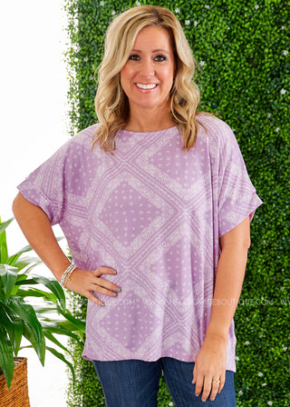 Lavender Paisley Knit Poncho - LAST ONE FINAL SALE