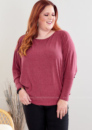 Coastal Couture Top - Wine - LAST ONES FINAL SALE