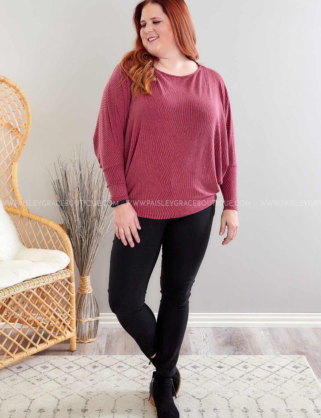 Coastal Couture Top - Wine - LAST ONES FINAL SALE