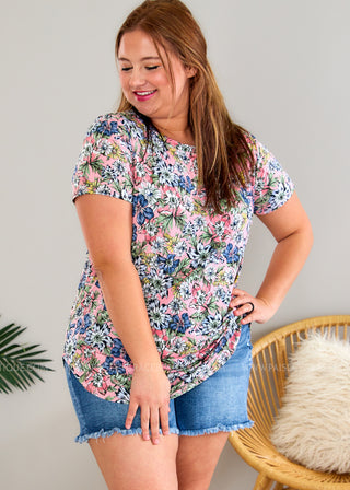 Summertime Blooms Top - Pink - FINAL SALE