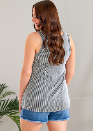Luna Striped Tank - Black* FINAL SALE *