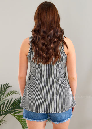 Luna Striped Tank - Black* FINAL SALE *