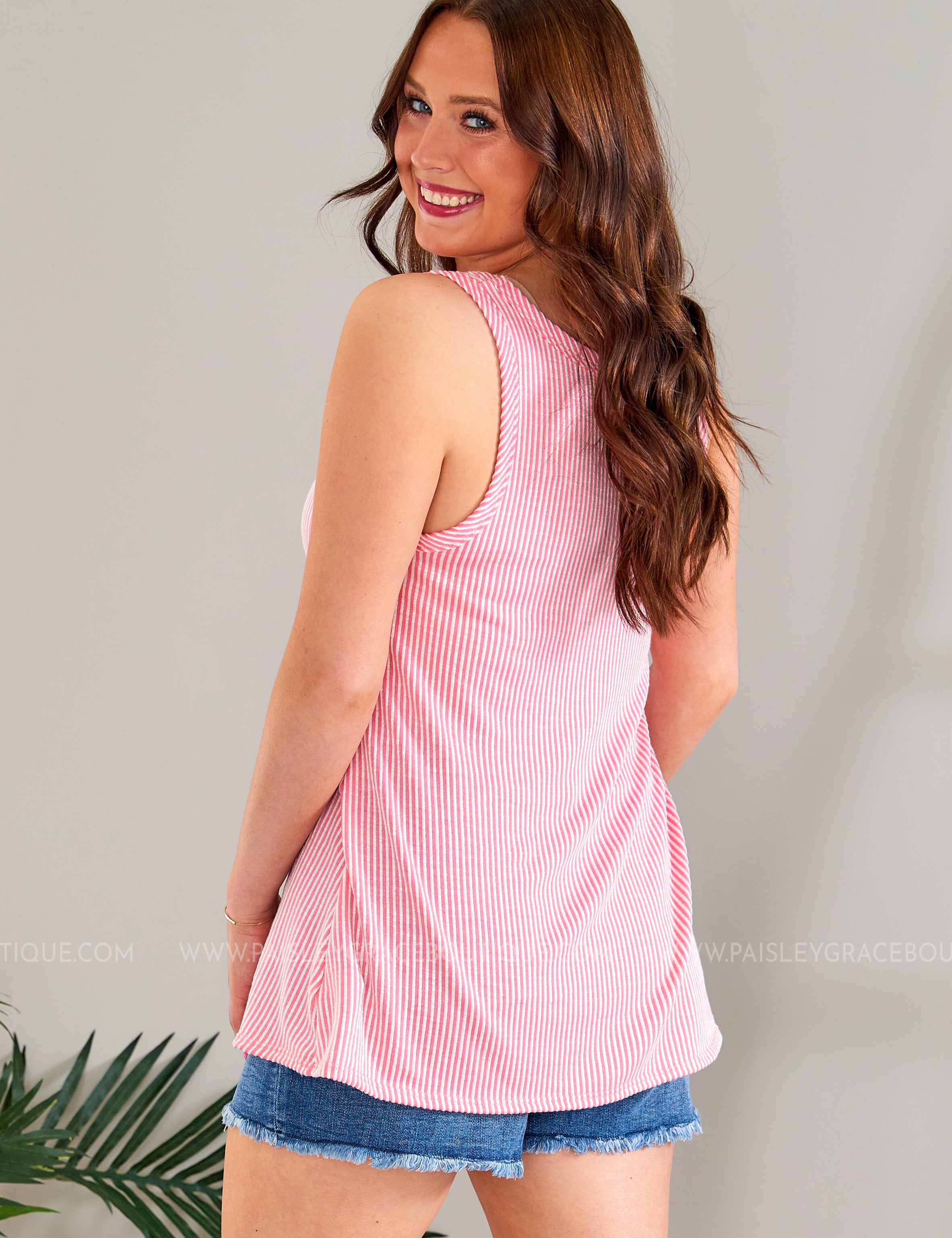 Luna Striped Tank - Pink - LAST ONES FINAL SALE