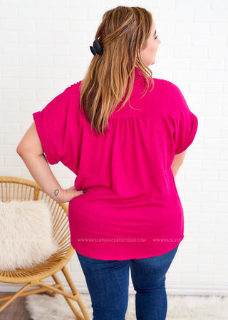 Let's Run Away Top - Fuchsia - FINAL SALE