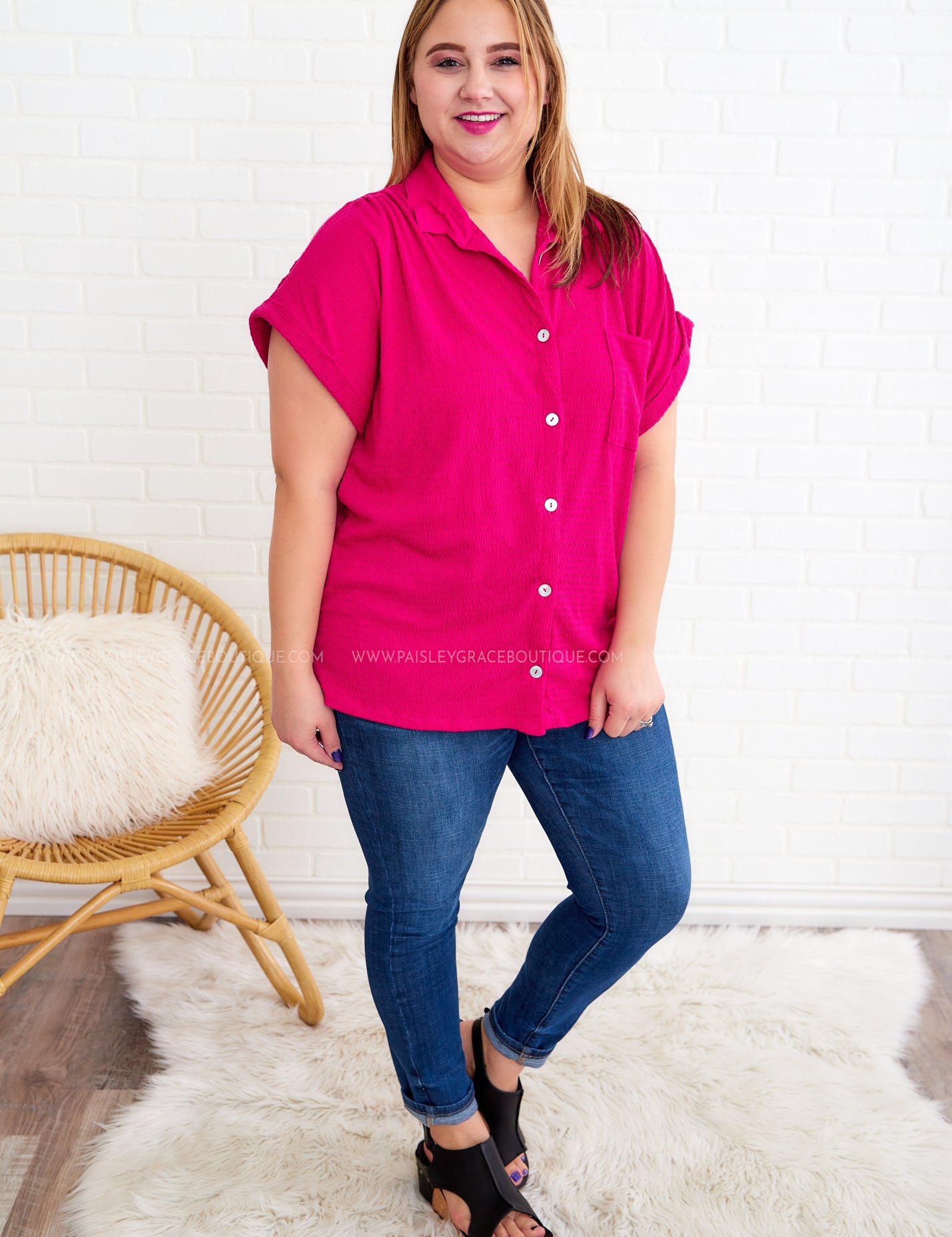 Let's Run Away Top - Fuchsia* LAST ONES FINAL SALE *