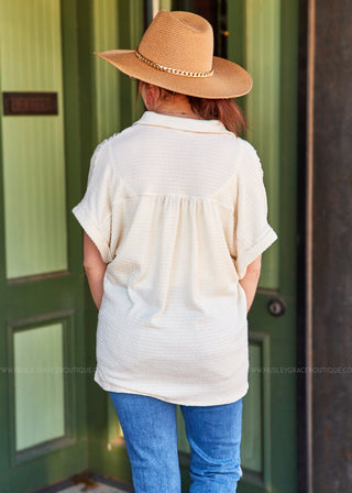 Let's Run Away Top - Cream  - FINAL SALE