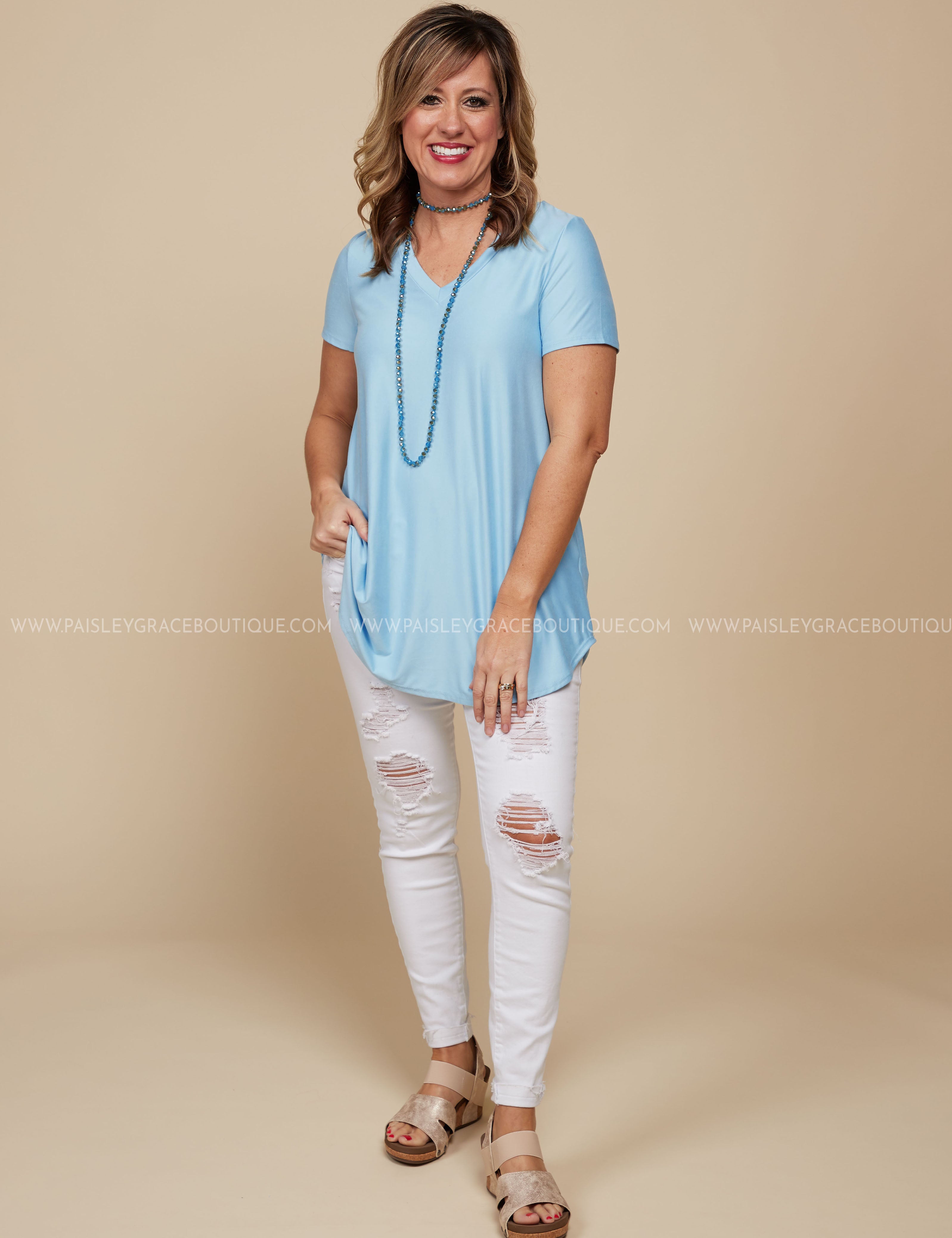 Perfect Tee- SKY BLUE - LAST ONES FINAL SALE