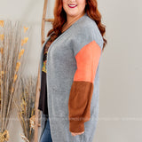 McKinney Cardigan- Grey/Coral - LAST ONES FINAL SALE