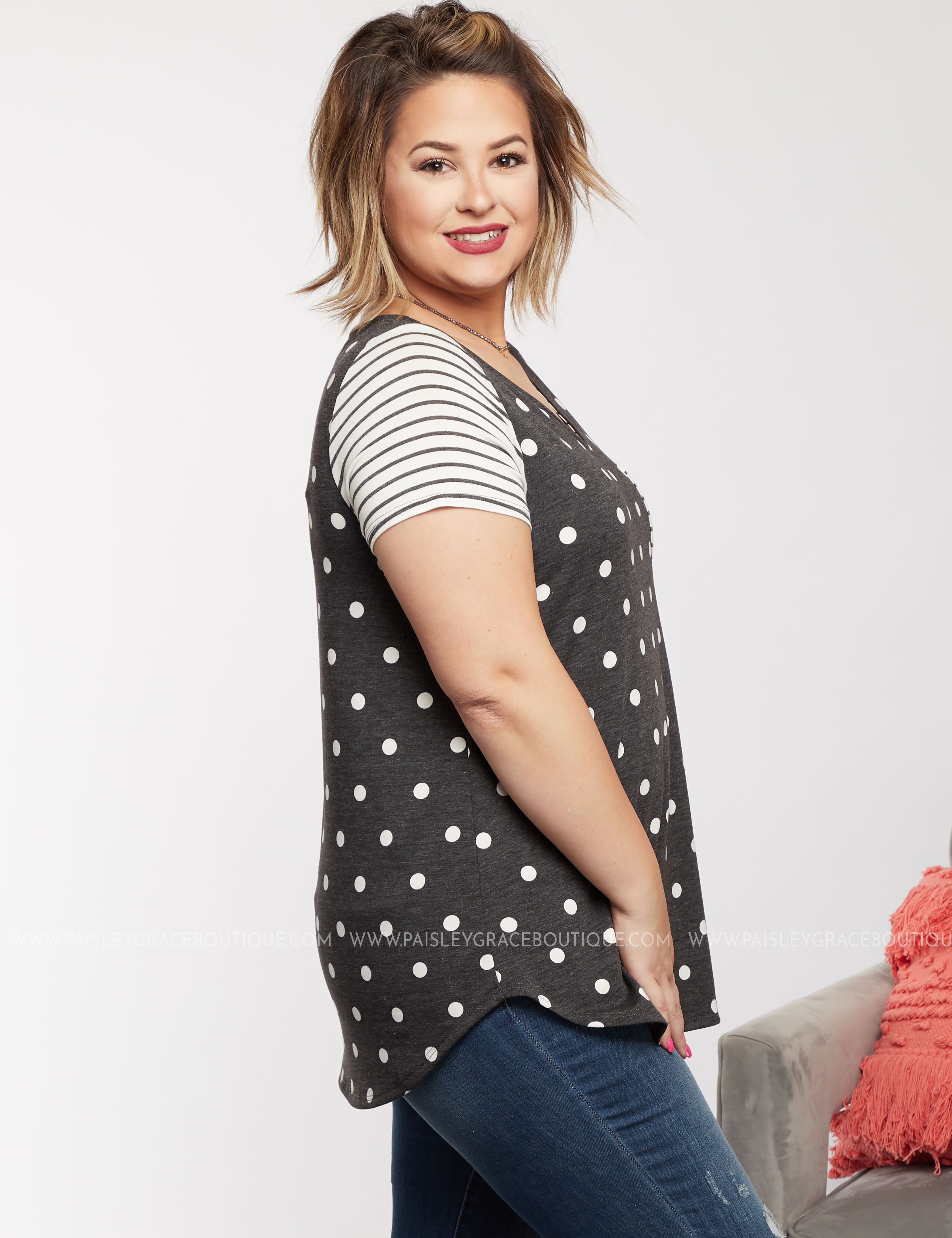 Seeking Casual Top-POLKA DOT - LAST ONES FINAL SALE