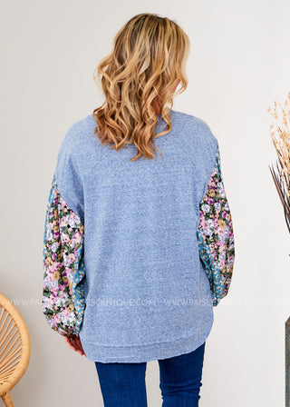 Serene Meadows Top - Blue - LAST ONE FINAL SALE