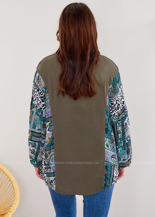 Carpe Diem Top - Olive - FINAL SALE