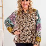 Holding Onto You Top - Taupe/Sage Mix* LAST ONES FINAL SALE *