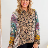 Holding Onto You Top - Taupe/Sage Mix* LAST ONES FINAL SALE *