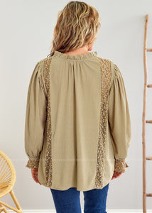 Hung the Moon Top - Olive - FINAL SALE