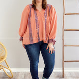 Hung the Moon Top - Coral - LAST ONES FINAL SALE