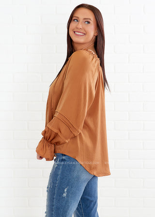 A New Perspective Top - Camel - LAST ONES FINAL SALE