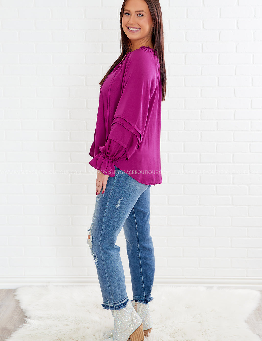 A New Perspective Top - Magenta - LAST ONES FINAL SALE