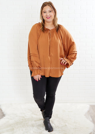 A New Perspective Top - Camel - LAST ONES FINAL SALE