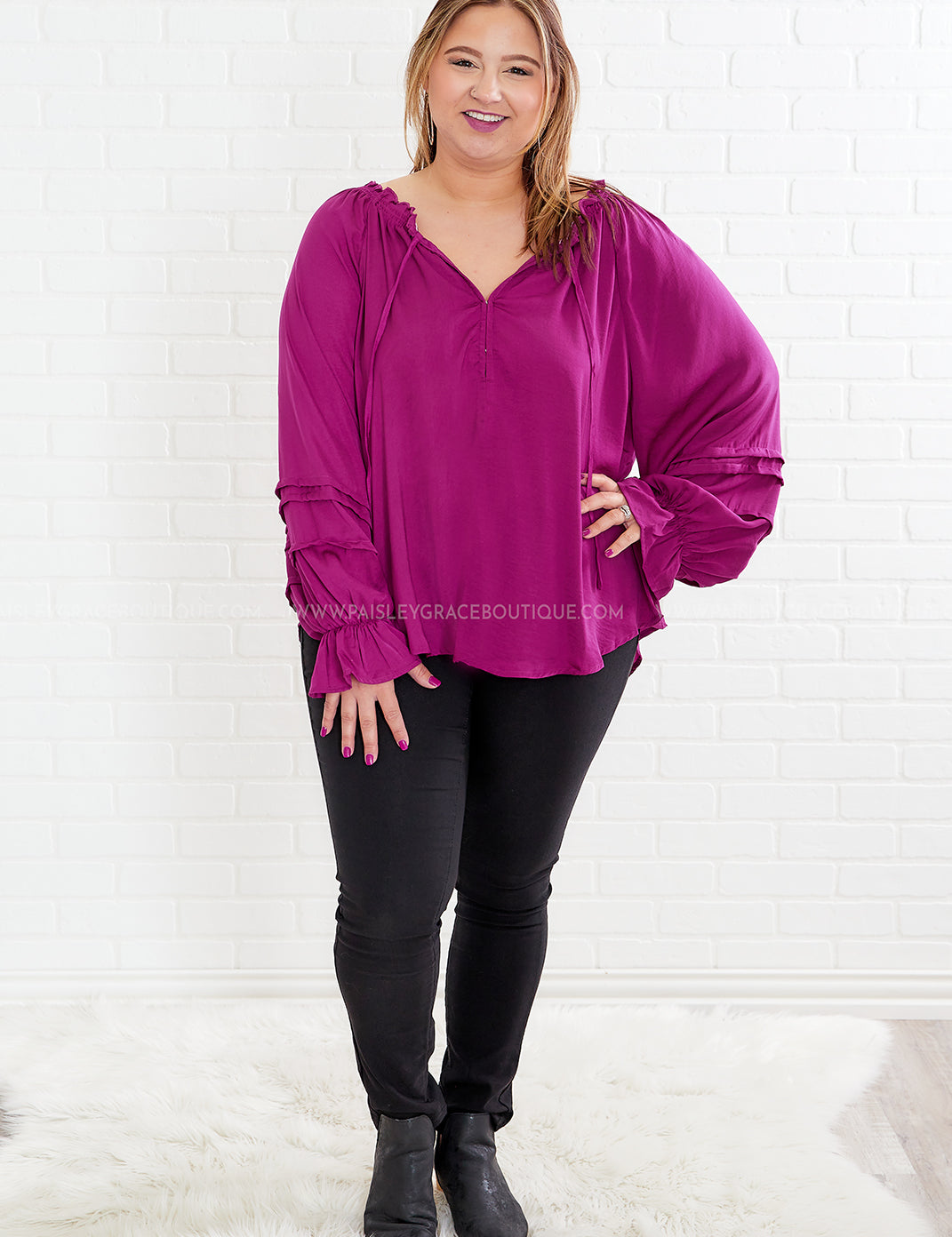 A New Perspective Top - Magenta - LAST ONES FINAL SALE