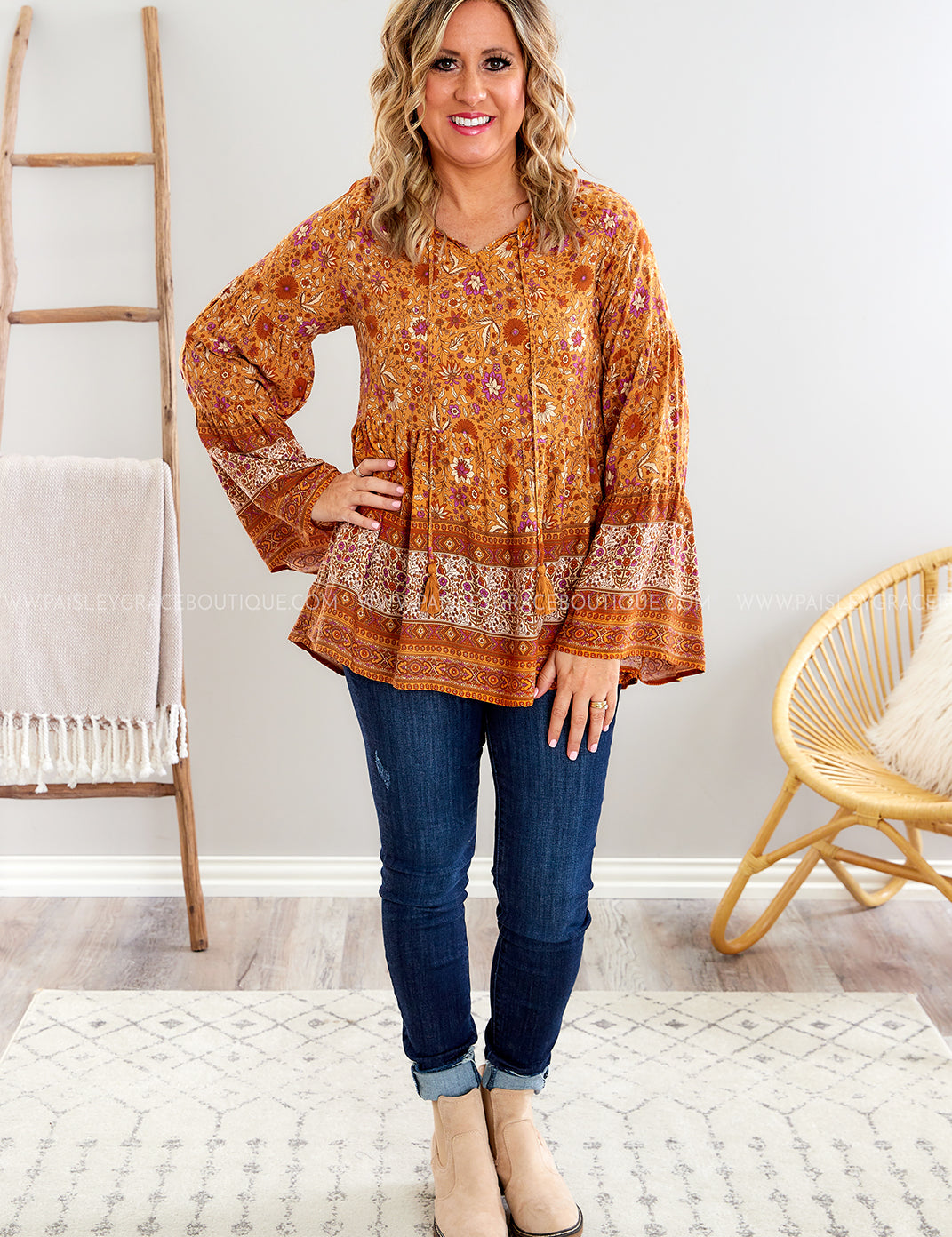 Painted Inspiration Top - Rust - LAST ONES FINAL SALE
