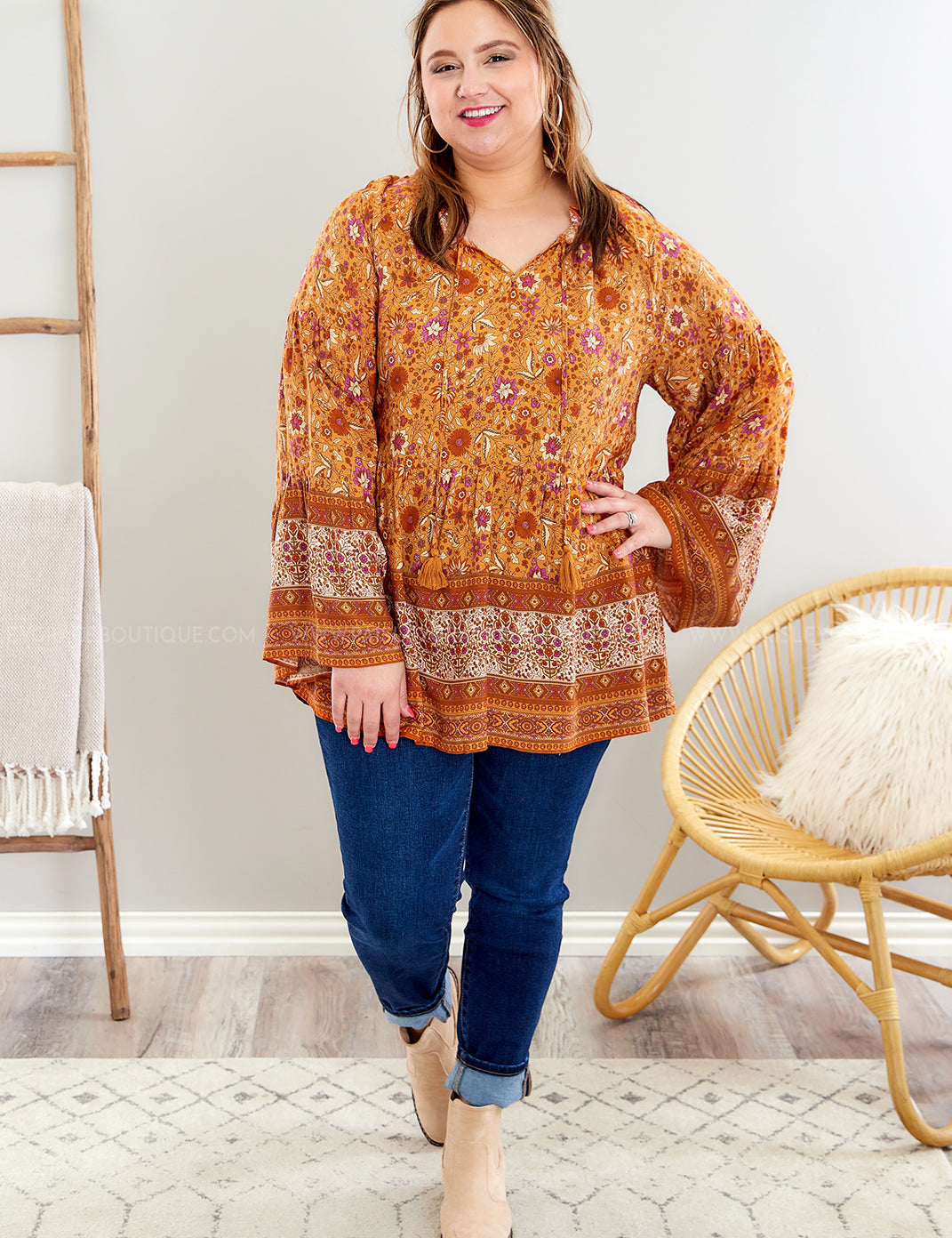 Painted Inspiration Top - Rust - LAST ONES FINAL SALE