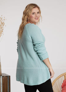 Laced With Love Sweater-ICE BLUE - FINAL SALE