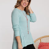 Laced With Love Sweater-ICE BLUE - LAST ONES FINAL SALE