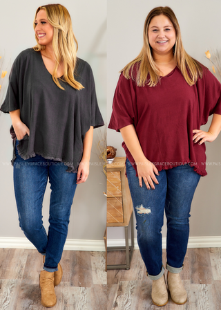 Just Too Good Top - 2 Colors  - FINAL SALE