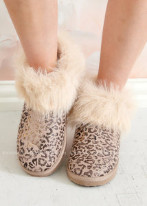 Frost Booties By Very G - Taupe Leopard - FINAL SALE
