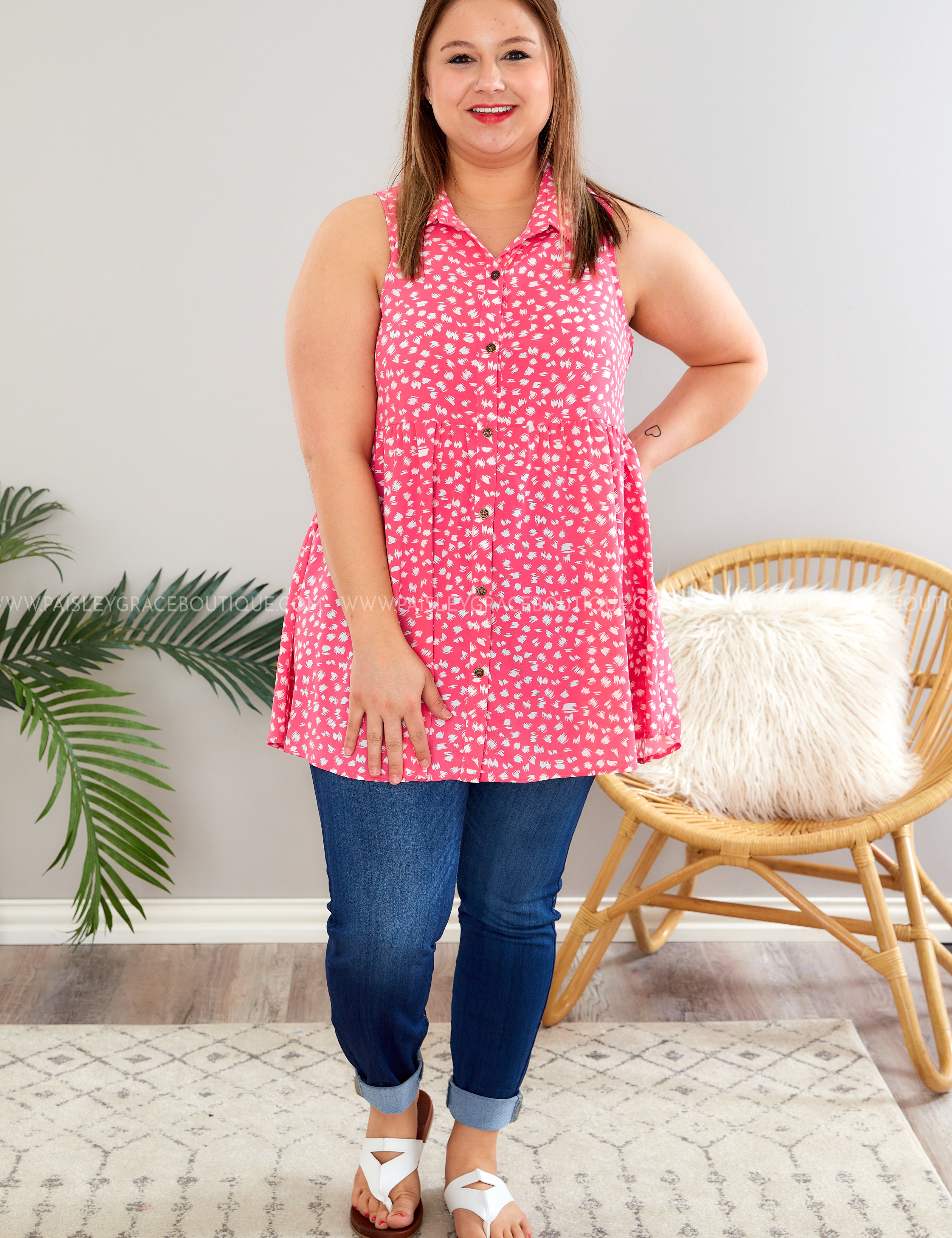 Take You There Tunic Top - Pink - LAST ONES FINAL SALE