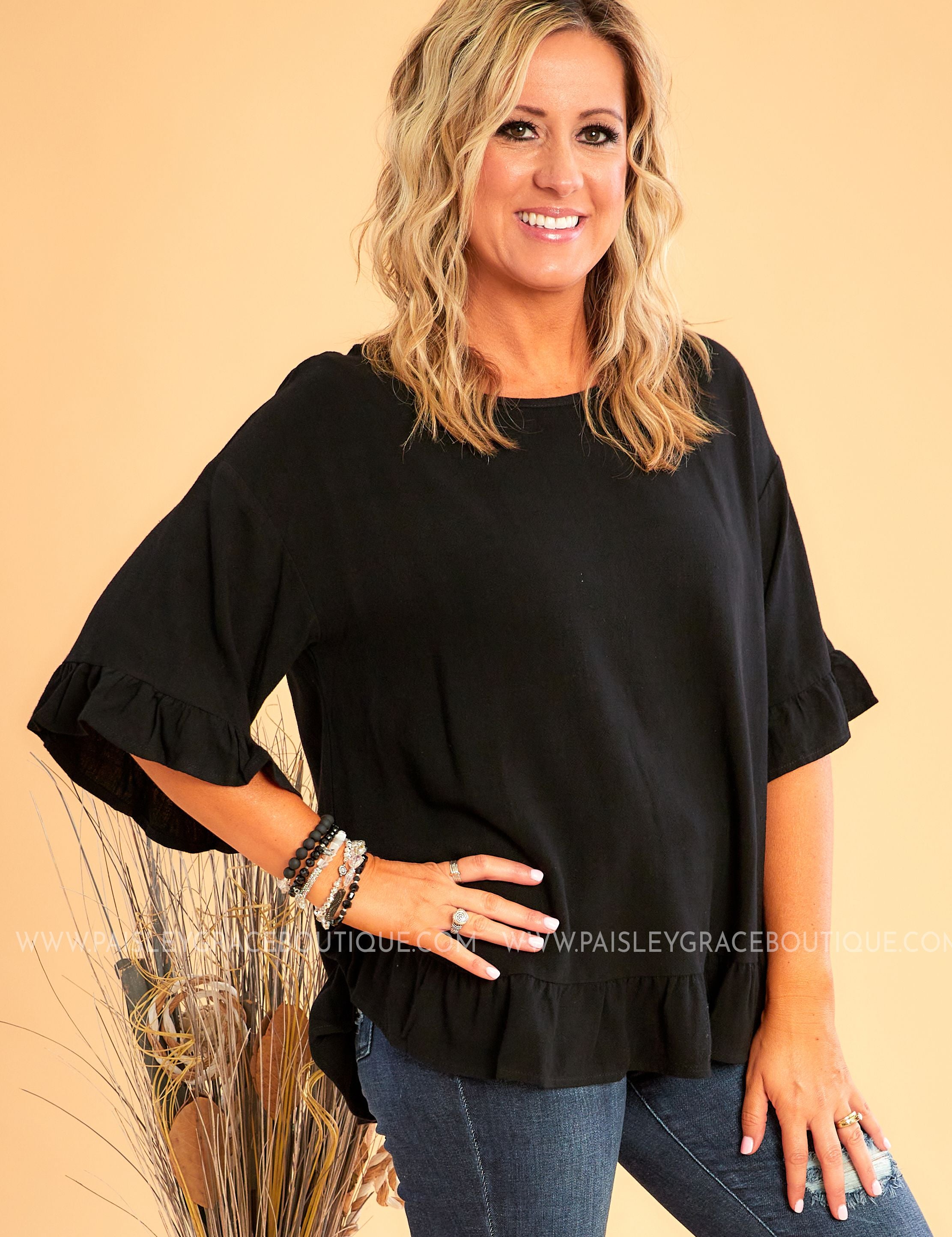 Emma Grace Top - BLACK* LAST ONES FINAL SALE *