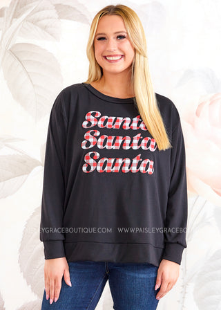 Plaid Santa Top  - FINAL SALE