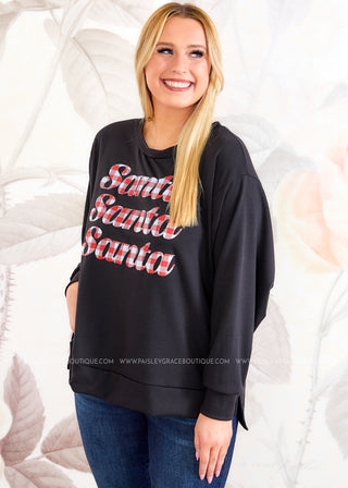 Plaid Santa Top  - FINAL SALE