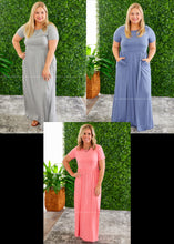 Load image into Gallery viewer, Alexandra Maxi Dress - Grey, Coral or Denim - FINAL SALE.
