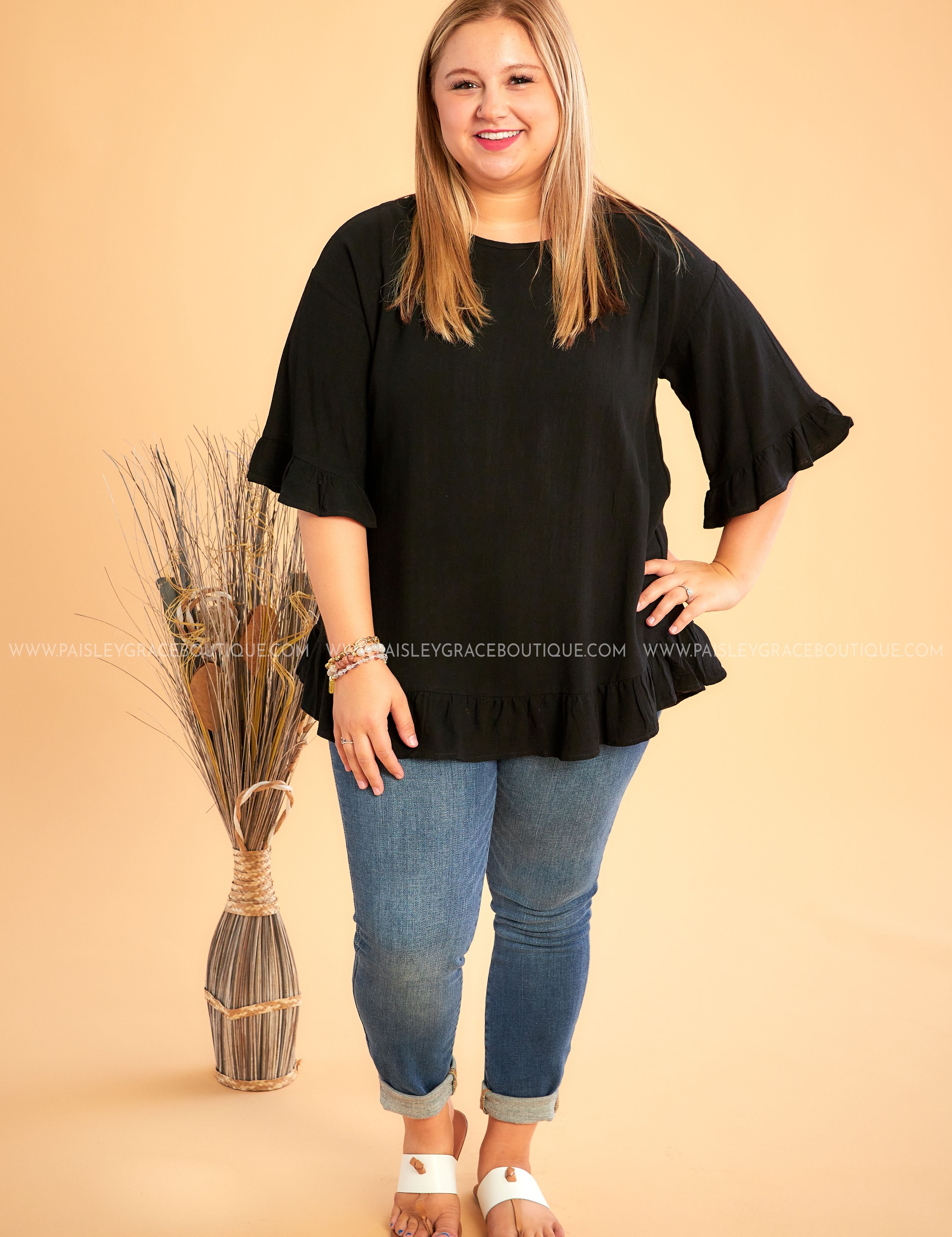 Emma Grace Top - BLACK* LAST ONES FINAL SALE *