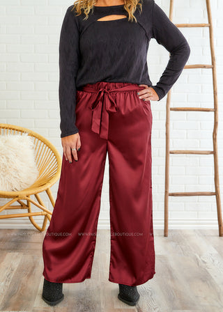 Walk This Way Pants - Burgundy - FINAL SALE