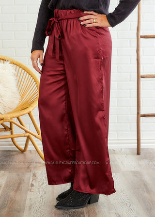 Walk This Way Pants - Burgundy - FINAL SALE