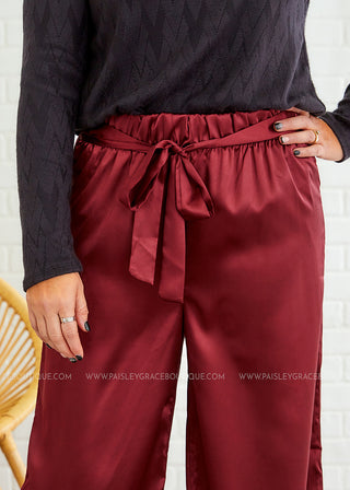 Walk This Way Pants - Burgundy - FINAL SALE