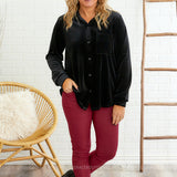Valerie Velvet Top - Black - LAST ONES FINAL SALE