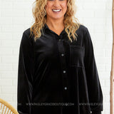 Valerie Velvet Top - Black - LAST ONES FINAL SALE