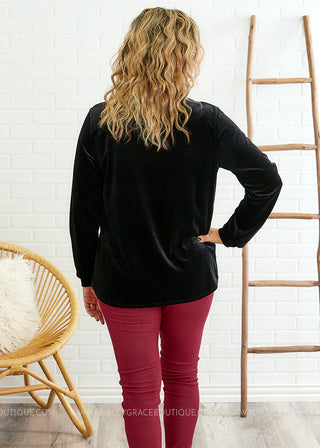 Valerie Velvet Top - Black - FINAL SALE - FINAL SALE