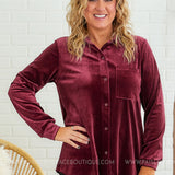Valerie Velvet Top - Wine* LAST ONES FINAL SALE ** LAST ONES FINAL SALE *
